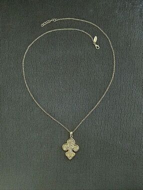 Marcia Moran Long Necklace with Druzy Fleur De Lis⚜️ Pendant